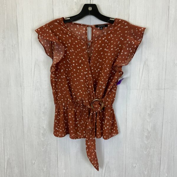 Brown & Cream Top Short Sleeve Papaya, Size M Fashion